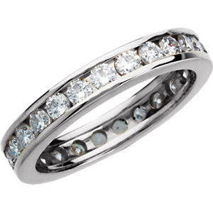 14K White 1 1-3 CTW Diamond Eternity Band Size 6