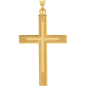 14K Yellow 34.75x21mm Cross Pendant