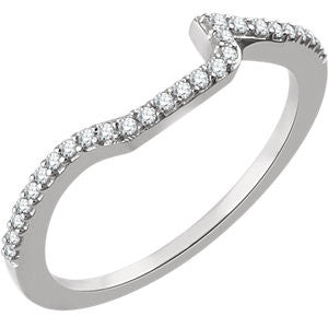 14K White 1/6 CTW Diamond Band for 5.5mm Square Ring