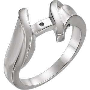 14K White Freeform Peg Remount Ring