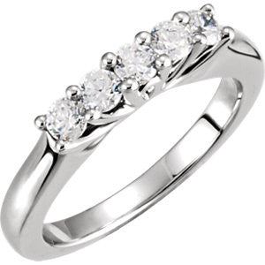 14K White 3-4 CTW Diamond Anniversary Band