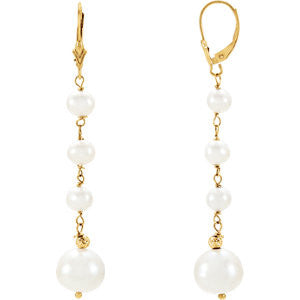 14K Yellow Freshwater Cultured Earrings