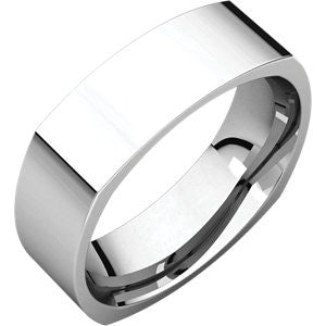 10K White 6mm Square Comfort Fit Band