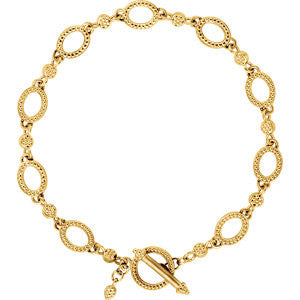 14K Yellow Metal Fashion 7.5" Bracelet