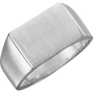 Sterling Silver 15x11mm Men's Signet Ring