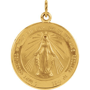 14K Yellow 20.5mm Miraculous Medal