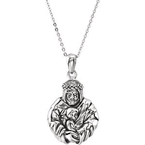 Sterling Silver God's Embrace of Love 18" Girl Necklace