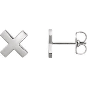 14K Rose "X" Earrings