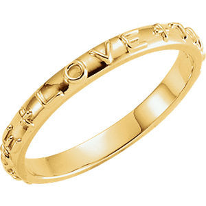 14K Yellow True Love Chastity Ring with Packaging Size 7