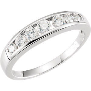 Platinum 3-8 CTW Diamond 7 Stone Anniversary Band