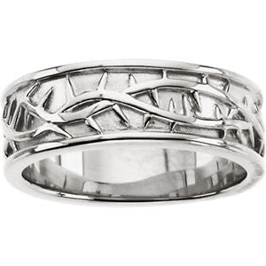 Sterling Silver Thorn Design Band