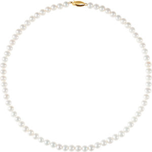 14K Yellow Freshwater Cultured Pearl 16" Necklace