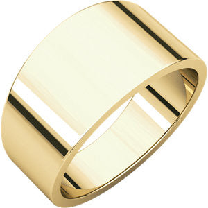 14K Yellow 10mm Flat Tapered Band