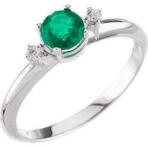 Genuine Emerald & Diamond Ring