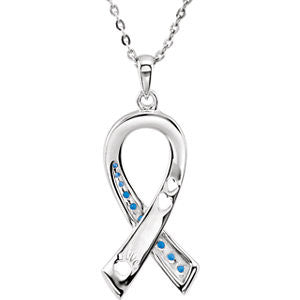 Sterling Silver Fight Against Child Abuse 18" Necklace