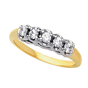 14K White & Yellow 3-8 CTW Diamond Band