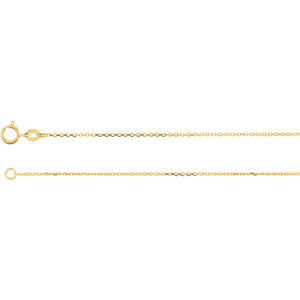 14K Yellow 1mm Diamond Cut Cable 24" Chain