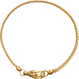 14K Yellow Solid Flat Mesh 7" Bracelet