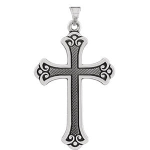 14KW 46x31mm Fancy Cross Pendant