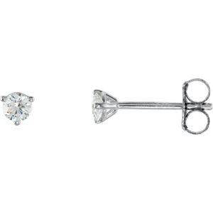 18K White 1-5 CTW Diamond Stud Earrings