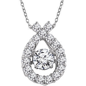 14K White 1-2 CTW Diamond 16-18" Mystara® Necklace