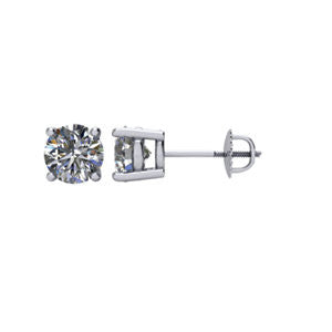 14K White 1 CTW Diamond Earrings