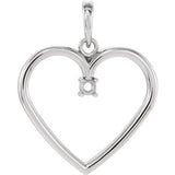 14K White .03 CTW Diamond Heart Pendant