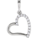 14K Yellow .07 CTW Diamond Heart Pendant