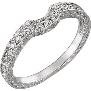 14K White 1-6 CTW Diamond Band Size 6