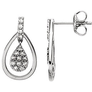 14K White 1-4 CTW Diamond Earrings