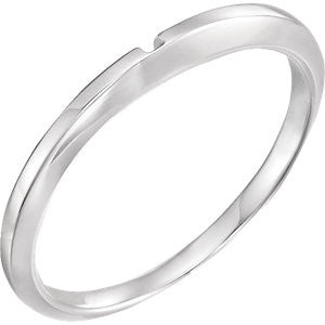 14K White #4 Band with One-Notch