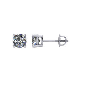 14K White 3-4 CTW Diamond Earrings