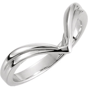 14K White V-Shape Fashion Ring