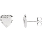 14K Yellow Heart Earrings