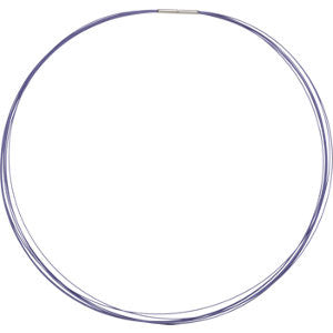 Stainless Steel-Purple-Coated 7-Strand Cable 16" Chain with 14K White Clasp