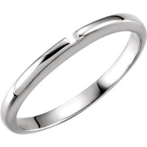 14K White #9 Band with One-Notch