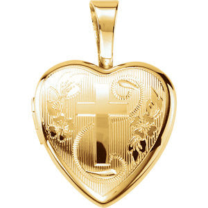 Gold Plated & Sterling Silver Cross Heart Locket