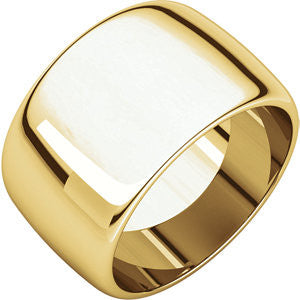 14K Yellow 12mm Half Round Band