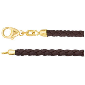 3mm Brown Braided Leather Cord