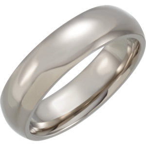 Titanium 6mm Domed Polished Band Size 10