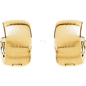 14K White 11.5mm Hinged Earrings