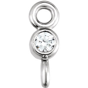 14K White 1-10 CTW Diamond Micro Bezel Link