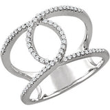 14K Yellow 1/5 CTW Diamond Interlocking Loop Ring