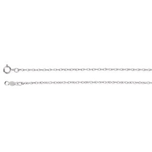 14K White 1.25mm Rope 20" Chain