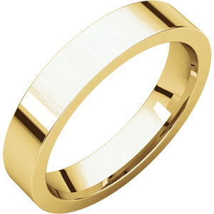 14K Yellow 4mm Flat Comfort Fit Band