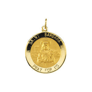 14K Yellow 18.25 St. Barbara Medal