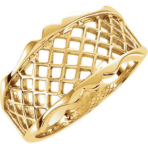 14K Yellow Lattice Design Band