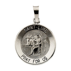 Sterling Silver 15mm Round St. Luke Medal