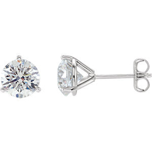 14K White 1 1-2 CTW Diamond Stud Earrings