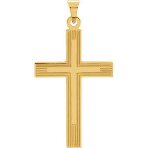 14K Yellow 31.75x19mm Cross Pendant